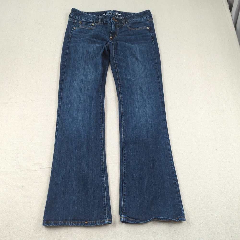 American Eagle Jeans Womens 8 Blue Favorite Boyfriend Boot Cut Stretch